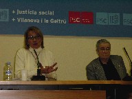 Imatge de la conferència que va oferir Eva Almunia a La Paperera. PSC