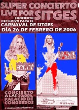 Una reproducció del cartell que es pot veure per Sitges anunciat un fals concert.