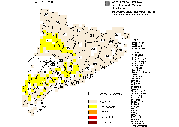Mapa de risc actual d'incendis.
