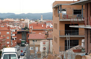 Els treballadors de la construcció han parat les obres avui a tota Barcelona. fdg/c. castro
