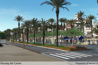 Imatge de l'estat en que quedarà el Passeig del Carme