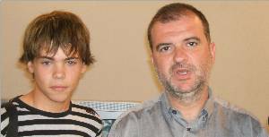 Nacho Corredor y Xavier Abelló, director del ICVSAM, en los estudios de Canal Blau. Foto: J.L.Algar.