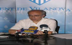 Adolf Montoliu, durant una roda de premsa en el darrer mandat.