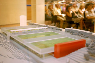La maqueta del nou camp de futbol de la Blanca Subur. fdg/rita lamsdorff