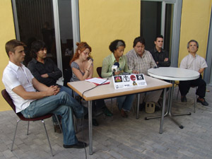 Els empresaris a la roda de premsa de presentació de la seva campanya