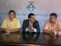 Imatge de l'habitual trobada de l'equip de govern amb la premsa.