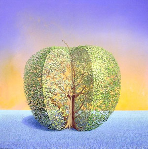 Eve croqua la pomme. Mai 1999,  Gisancourt. Pierre Marcel