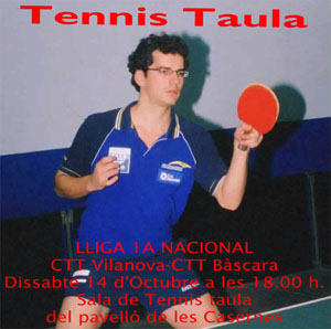 Cartell del partit Bascara de tennis taula