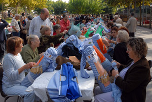 La exhibíció de puntes de coixí van tenir una bona resposta. fdg/miquel vall