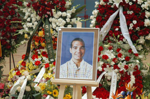 Imatge del funeral del ciclista Isaac Gálvez. fdg/rita lamsdorff