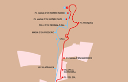 Detall de l'ampliació del recorregut