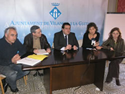 Imatge de la roda de premsa d'aquest matí