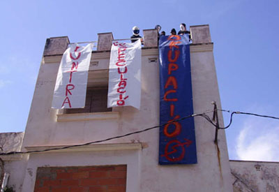 Exterior de la casa ocupada