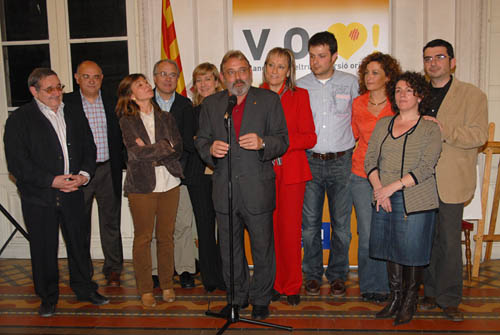 Orriols amb alguns membres de la seva candidatura.