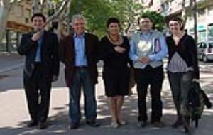 Imatge dels cinc primers integrants de la llista del PP a Vilanova