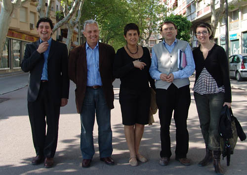 Imatge dels cinc primers integrants de la llista del PP a Vilanova