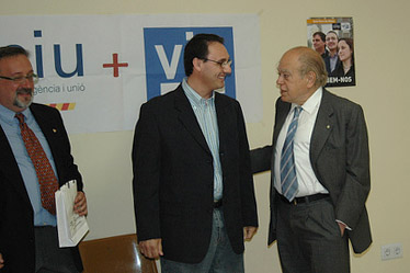 Albert Bernadàs, Francesc Pérez i Jordi Pujol a l'acte d'inauguració