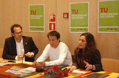 La presentació de les propostes d'ICV-EUiA per a Sant Pere de Ribes es va fer parallelament a un taller deducació mediambiental. fdg/ rita lamsdorff