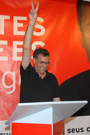 L'alcaldable socialista Jordi Baijet a la seu del partit. fdg/ miquel vall