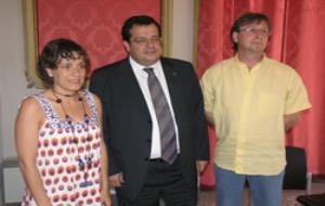Iolanda Sánchez, Joan Ignasi Elena i Tomàs Álvaro, aquest matí durant la presentació del nou cartipàs.