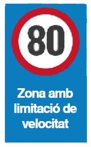 Senyal d'avís del nou límit de velocitat