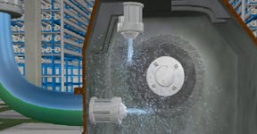 Turbines on es produeix el procés d'osmosi dins de la instal·lació dessalinitzadora