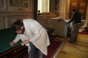 Procés de restauració de l'interior del museu
