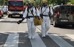Simulacre d'accident químic al carrer Àncora