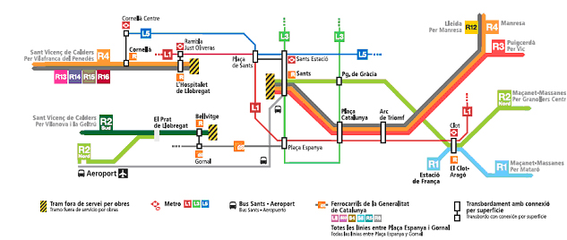 VD. Plànol d'afectació del tall a Rodalies