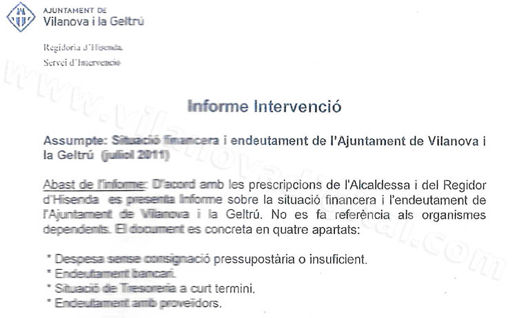 VD. Informe Intervenció