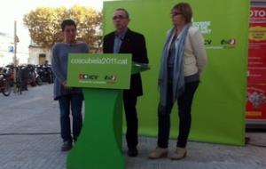 ICV. Joan Coscubiela amb Iolanda Sánchez i Maria Santafe