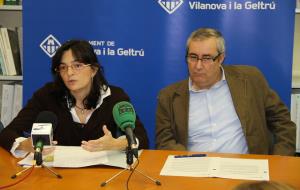 Ajt Vilanova i la Geltrú. La regidora d'Ocupació, Ariadna Llorens i el gerent de l'IMET, Salvador Baig