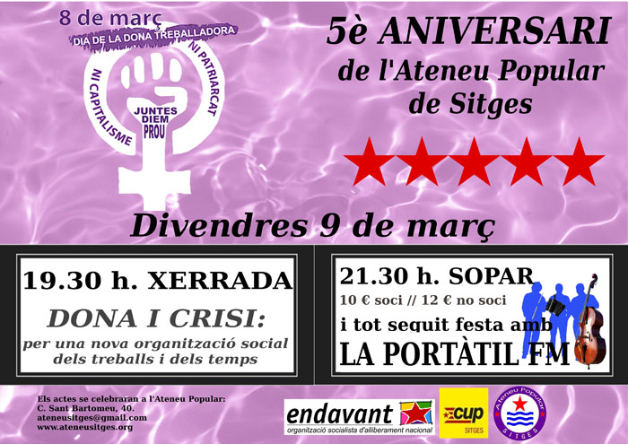 VD. Cinquè aniversari de l'Ateneu Popular de Sitges