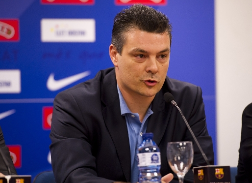 VD. Xavier Pascual, a la sala de premsa del Barça