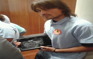 Un dels jugadors del sènior masculí, amb el guardó