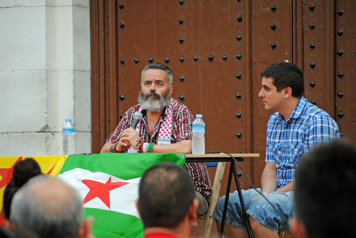 Aurora Sánchez. Juan Manuel Sánchez Gordillo, alcalde de Marinaleda, a Vilanova