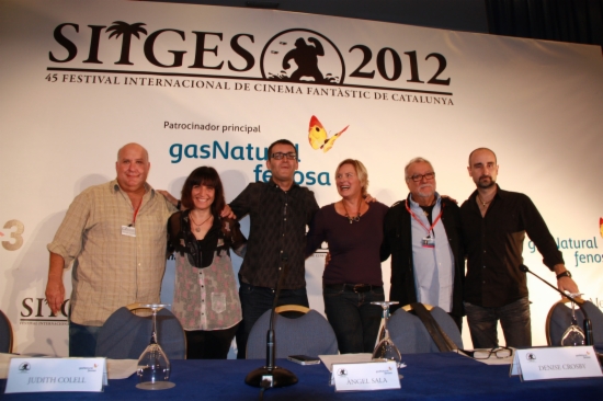 ACN. William Lustig, Judith Colell, el director del Festival, Àngel Sala, Denise Crosby, Lamberto Bava i Nacho Cerdà, membres del Jurat