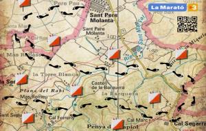 Mapa amb alguns dels punts del trajecte