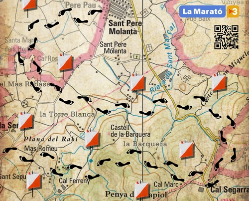 Mapa amb alguns dels punts del trajecte