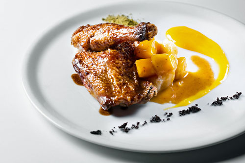 Un dels plats elaborats amb Gall Negre del Penedès