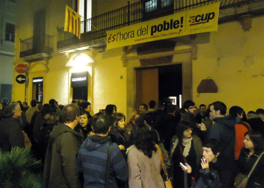 Assistents a l'acte central de la CUP-AE al Círcol Catòlic