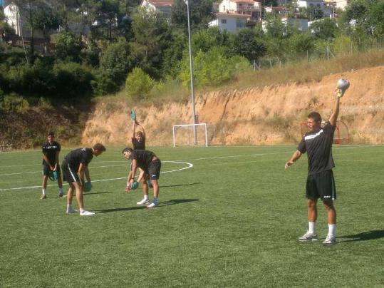Imatges de la jornada d'entrenaments d'ahir dilluns