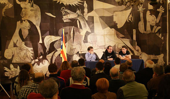 D'esquerra a dreta, Alfred Bosch, Josep Maria Domènech i Nil Baños