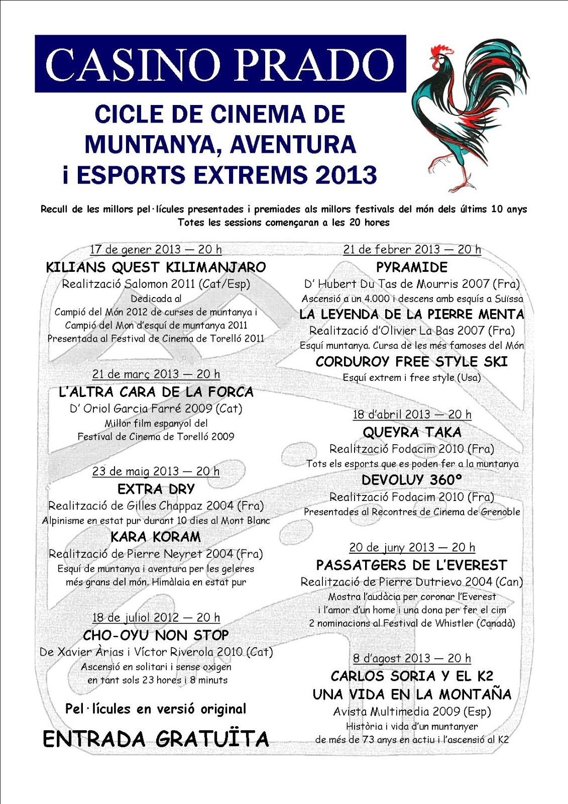 Cartell cicle cinema muntanya 2013