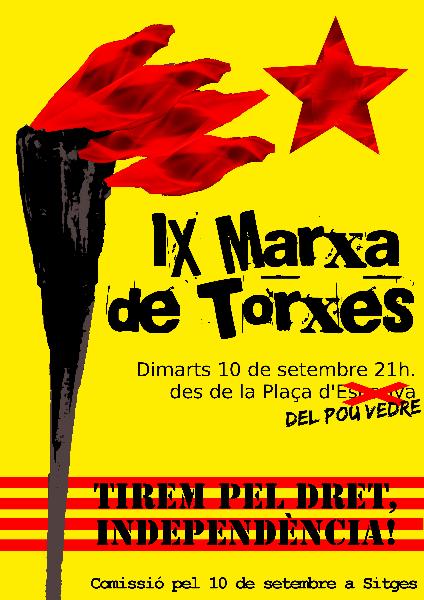 CUP Sitges. Cartell de la Marxa de Torxes de Sitges