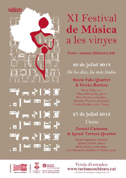 Cartell XI Festival de Música a les Vinyes 2013