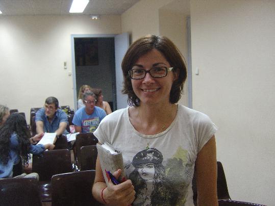 M.O. Cristina González, abans de la reunió amb els voluntaris de la cursa