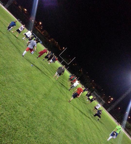 Cedida. Detall d'un entrenament dels Vilafranca Eagles