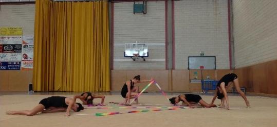 Cedida. Detall d'una competició del Club Rítmica Vilafranca