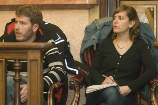 Marc Font i Marta Rius, regidors de la CUP, al ple de dilluns